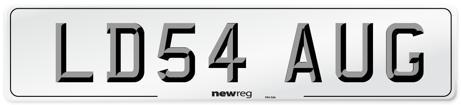 LD54 AUG Number Plate from New Reg